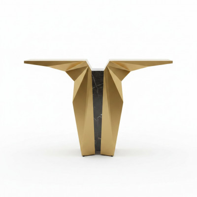 Holz Modern Miwwelen Konsolendësch Gold Dësch Stil Design Konsol Neu.