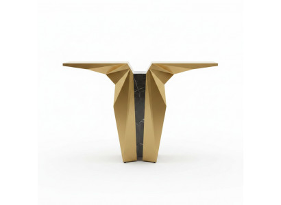 Holz Modern Miwwelen Konsolendësch Gold Dësch Stil Design Konsol Neu.