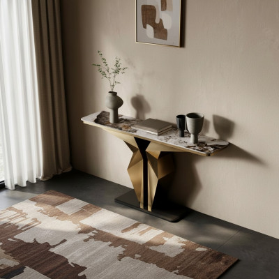 Design Luxus Konsolendësch Konsole Sideboard Gold Wunnzëmmer Miwwelen Nei