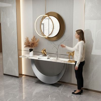 Konsolen Designer Luxus Modern Konsolendësch Edelstol Design Sëlwer