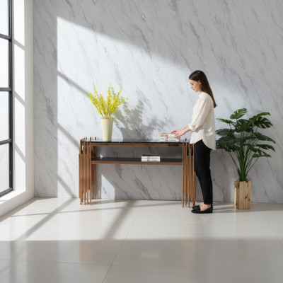 Wunnzëmmer Konsolendësch Sideboard Konsol Kommode Anrichte Mauer Dësch