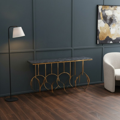Wunnzëmmerdësch Luxus Miwwelen Konsolendësch Edelstol Design Gold Nei