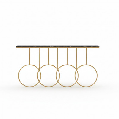 Wunnzëmmerdësch Luxus Miwwelen Konsolendësch Edelstol Design Gold Nei