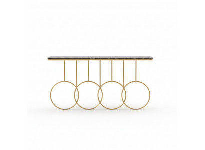 Wunnzëmmerdësch Luxus Miwwelen Konsolendësch Edelstol Design Gold Nei
