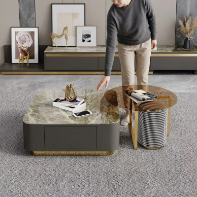 Wunnzëmmer Miwwelen Luxus Gro Canapé Dësch Design Dësch Kaffisdëscher Neit
