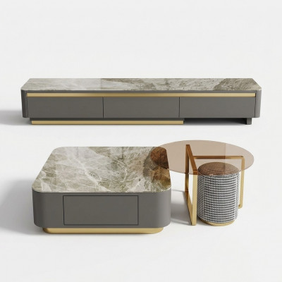 Wunnzëmmer Miwwelen Luxus Gro Canapé Dësch Design Dësch Kaffisdëscher Neit