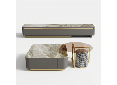 Wunnzëmmer Miwwelen Luxus Gro Canapé Dësch Design Dësch Kaffisdëscher Neit