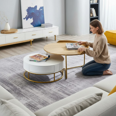 Couchtisch Dësch Niewendësch Kaffisdësch Couchtisch Luxus Holz Modern