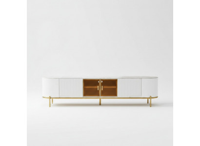 Luxus RTV Lowboard TV Ständer Sideboard Wunnzëmmer Holz Wäiss Modern