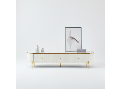 TV Ständer RTV Lowboard Wäiss Modern Wunnzëmmer Sideboard Holz Nei