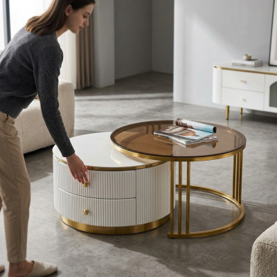 Couchtisch Wunnzëmmer Miwwelen Luxus Holz Dëscher Couchtische 80x40,5 Dësch