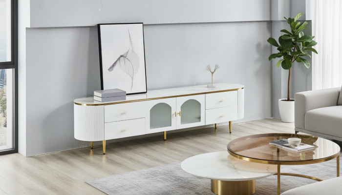 Ovale Fernsehsstativ rtv Lowboard Fernsehsäitennuecht Wonstaub Holz Miwwelen