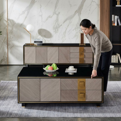 Wunnzëmmer Design Dëscher Miwwelen Luxus Bäistelltëscher Holz Modern Couchdësch