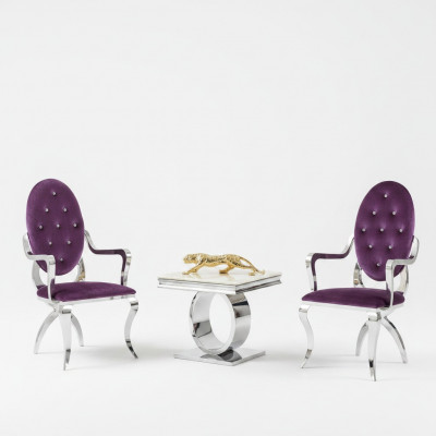 Couchtisch Design Stil Sëlwer Dësch Wunnzëmmer Modern Miwwelen Edelstol