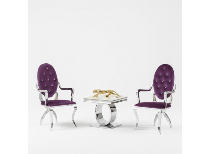 Couchtisch Design Stil Sëlwer Dësch Wunnzëmmer Modern Miwwelen Edelstol