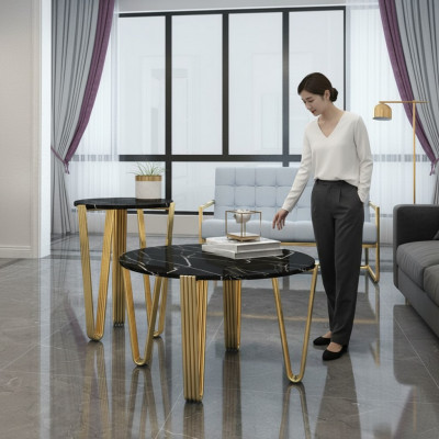 Wunnzëmmer Design Miwwelen Dësch Luxus Nolwentësch Modern