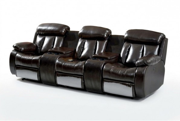 Käschtegerran Wunnzëmmer Sofa 3 Sëtz Wunnzëmmer Miwwelen Deluxe Sofa Braun