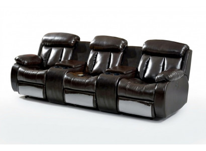 Käschtegerran Wunnzëmmer Sofa 3 Sëtz Wunnzëmmer Miwwelen Deluxe Sofa Braun