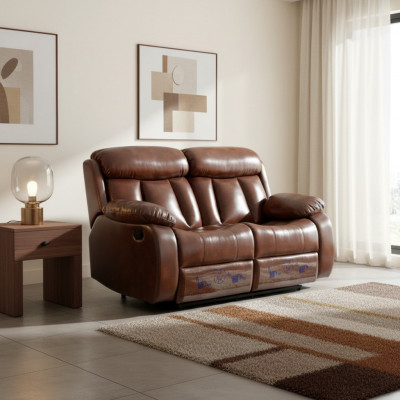 Sofa 2 Sëtzer Design Gepolstert Modern Lieder Stoft Wunnzëmmer Zweisëtzer