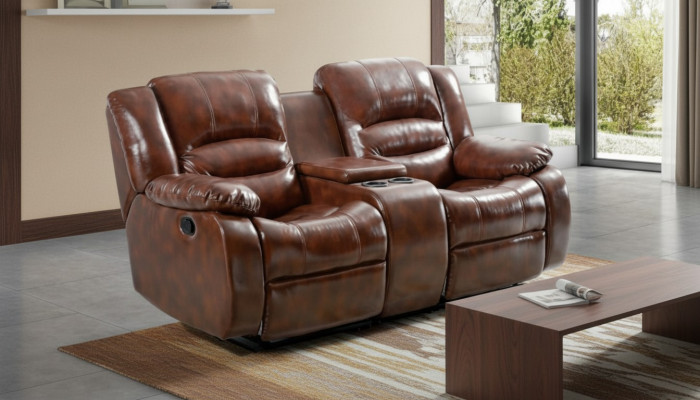 Canapé 2 Sëtzer Design Canapéë Polster Couchen Relax Braun Wunnzëmmer