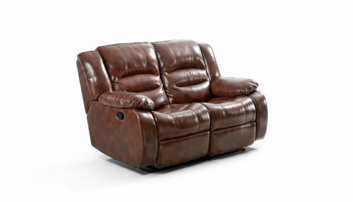 Wunnzëmmer Sofa 2 Sëtzer Modern Couche Polster Sëtzer Sofa Brong Holz