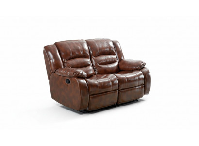 Wunnzëmmer Sofa 2 Sëtzer Modern Couche Polster Sëtzer Sofa Brong Holz