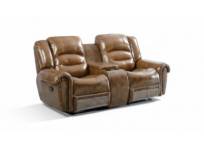 Sofa 2 Sëtzer Design Sofa Polster Couchen Canapé Modern Luxus Braun Nei