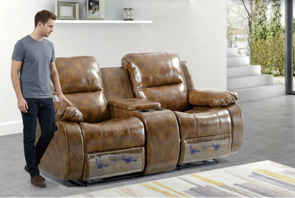 Zweesëtzer Sofa Modern Wunnzëmmer Couch Braun Designer Polstersofas