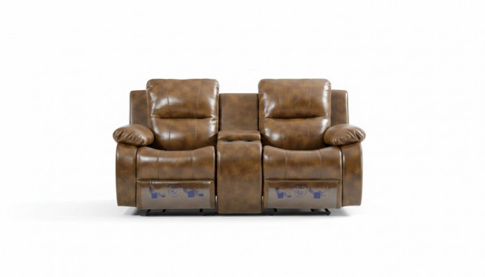 Zweesëtzer Sofa Modern Wunnzëmmer Couch Braun Designer Polstersofas