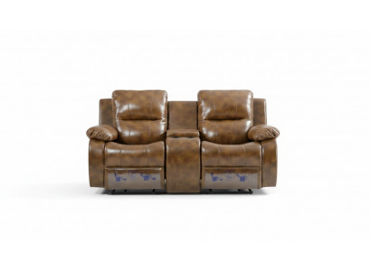 Zweesëtzer Sofa Modern Wunnzëmmer Couch Braun Designer Polstersofas