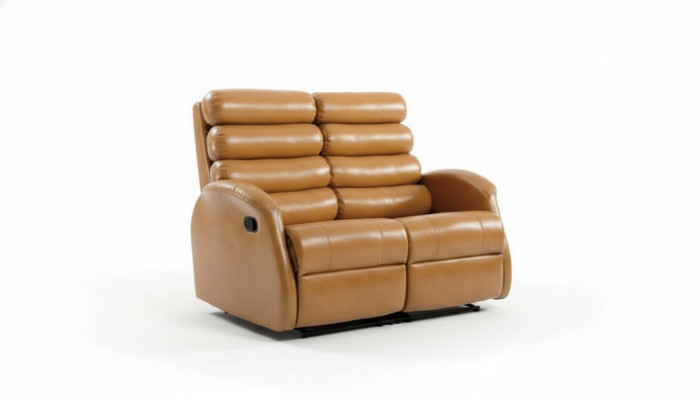 Modern Zweesëtzer Canapé Kënschtleder Design Sofa Sëtz Wunnzëmmer Miwwelen Brong