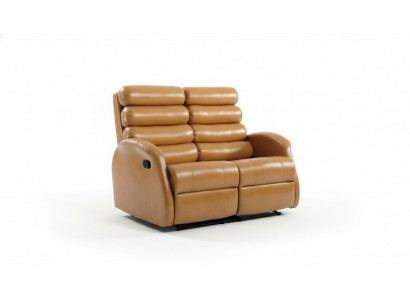 Modern Zweesëtzer Canapé Kënschtleder Design Sofa Sëtz Wunnzëmmer Miwwelen Brong
