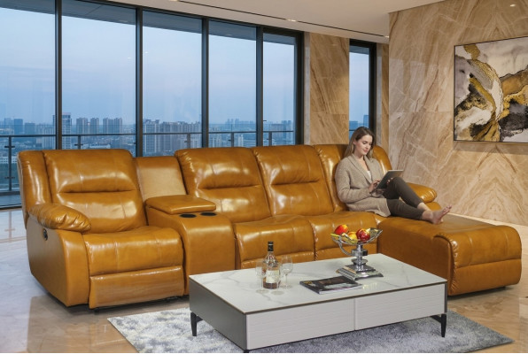 Canapé 4 Plazen Sofa Polster Kënschtlederen Sofas Brong Pouf Couchen Nei