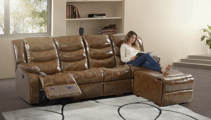 Design Sofa 4-Sëtzer Wunnzëmmer Miwwelen Luxus Sofa Pouff Luxus Miwwelen