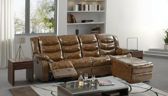 Design Sofa 4-Sëtzer Wunnzëmmer Miwwelen Luxus Sofa Pouff Luxus Miwwelen