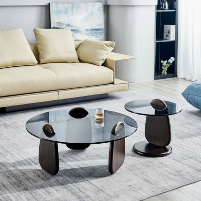 Ronne Couchdësch Kaffisdësch Säitendësch Designer Wunnzëmmer Dëscher