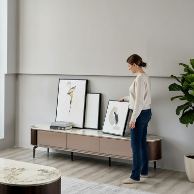 Säitebord TV Schaf Lowboard Holz Modern Stand Wunnzëmmer RTV Nei