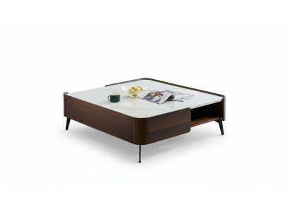 Luxus Italien Kaffi Wunnzëmmer Dësch Echt Holz Designer Dëscher Miwwelen