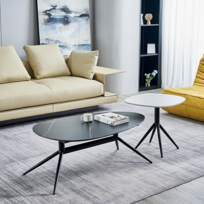 Set vu 2x Couchtischen Kaffisdëscher Säitentëscher Designer Wunnzëmmerdëscher