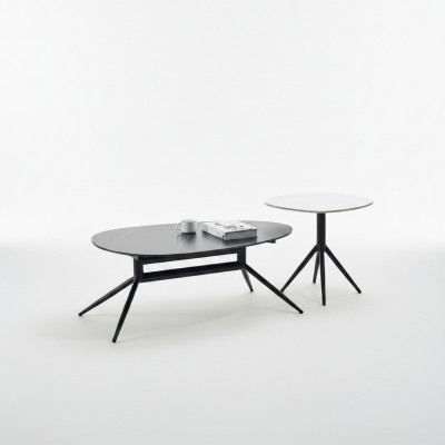 Set vu 2x Couchtischen Kaffisdëscher Säitentëscher Designer Wunnzëmmerdëscher