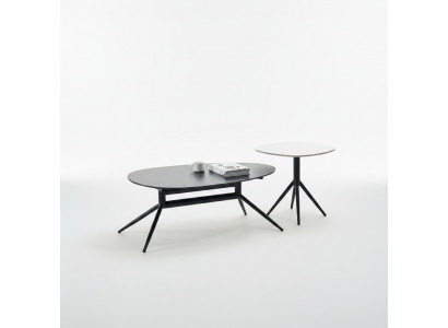 Set vu 2x Couchtischen Kaffisdëscher Säitentëscher Designer Wunnzëmmerdëscher