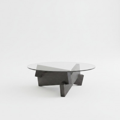 Couchtisch Design Miwwelen Luxus Neit schwaarz Modern Wunnzëmmer Holz Glas