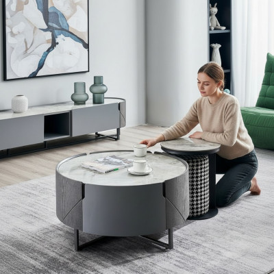 Couchtischen Dësch Kaffisdësch Dëscher Designer Bäistelltischen Holz Nei