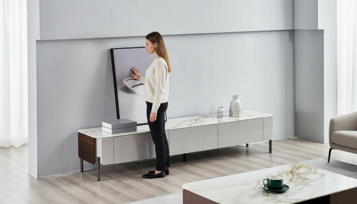 rtv Lowboard Fernsehsockel Sideboard Holz Modern Wäiss Wunnzëmmer Nei