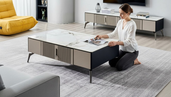 Couchtisch Wunnzëmmer Design Miwwelen Dësch Luxus Säitendësch Holz Modern