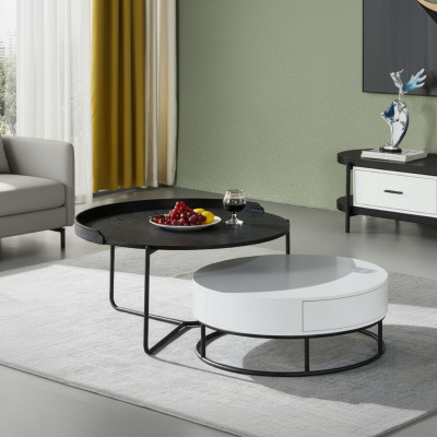 Canapé Dësch Kaffi Säitentafel Design Luxus Ronn Dëscher 2x Set Modern Nei