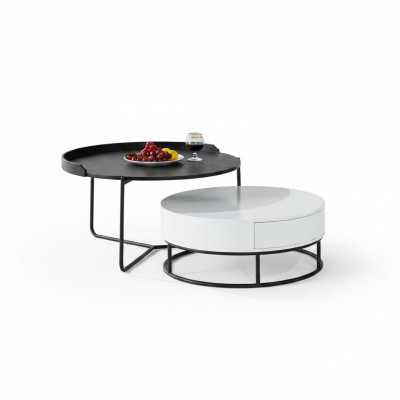Canapé Dësch Kaffi Säitentafel Design Luxus Ronn Dëscher 2x Set Modern Nei