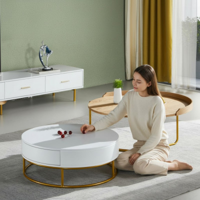 Table Set Sofadësch Kaffisdësch Niewendësch Design Wunnzëmmer 2tlg
