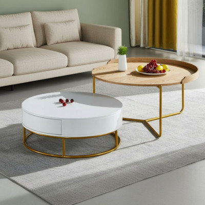 Table Set Sofadësch Kaffisdësch Niewendësch Design Wunnzëmmer 2tlg
