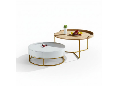 Table Set Sofadësch Kaffisdësch Niewendësch Design Wunnzëmmer 2tlg